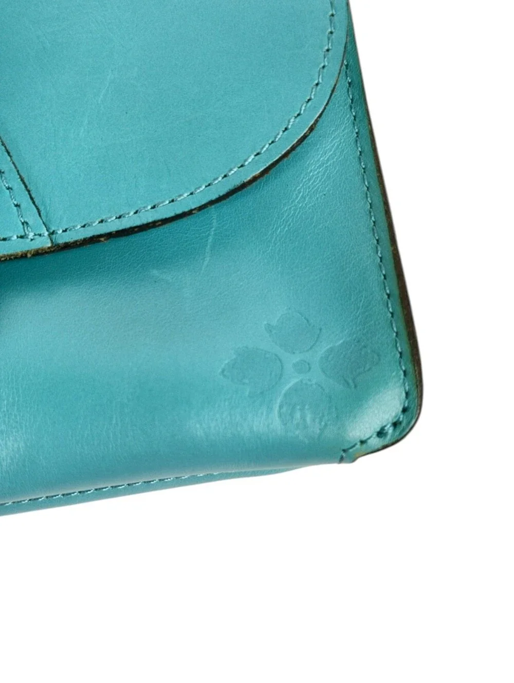 Patricia Nash Turquoise Leather Crossbody Wallet Bag | 100% Leather